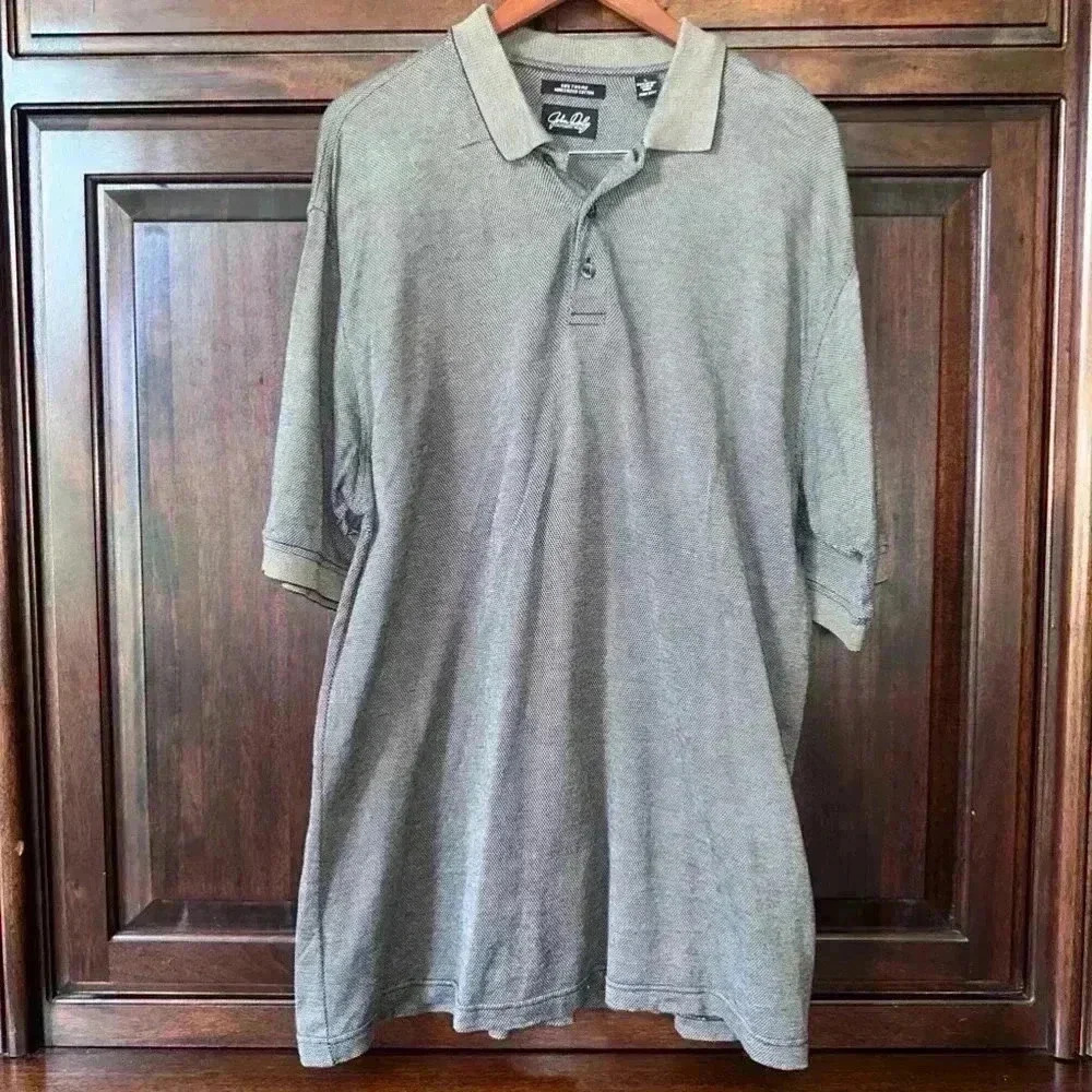 John Daly Polo Shirt for Golfing and Business casual wear, Men’s L Gray & Black - Picture 4 of 7